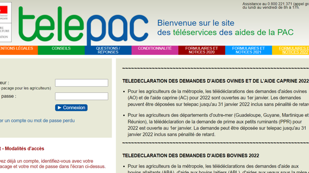Les droits à paiement de base (DPB) qui ne sont pas activés durant deux années consécutives remontent automatiquement à la réserve. Vérifiez sur votre notification de portefeuille de DPB sur Telepac. (Capture d’écran Telepac)